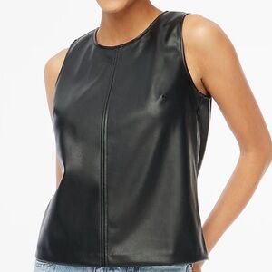 J. Crew Black Faux Leather Vest